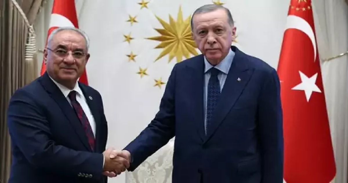 CUMHURBAŞKANI ERDOĞAN, DSP GENEL BAŞKANI AKSAKAL'I KABUL ETTİ